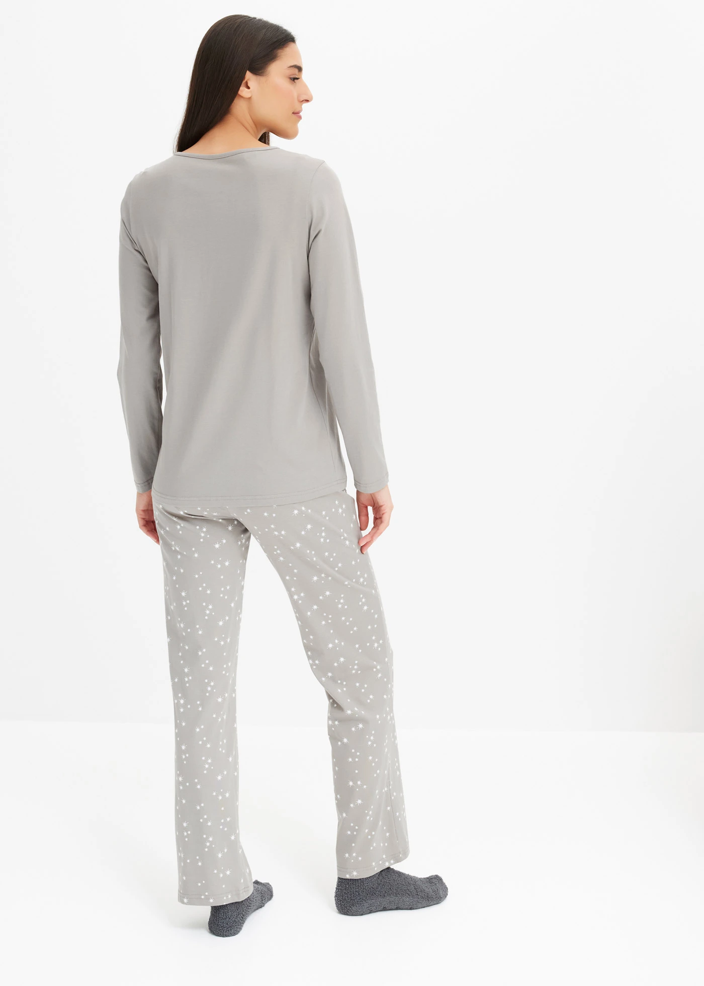Pyjama (2-dlg.) • grijs gedessineerd • bonprix online shop