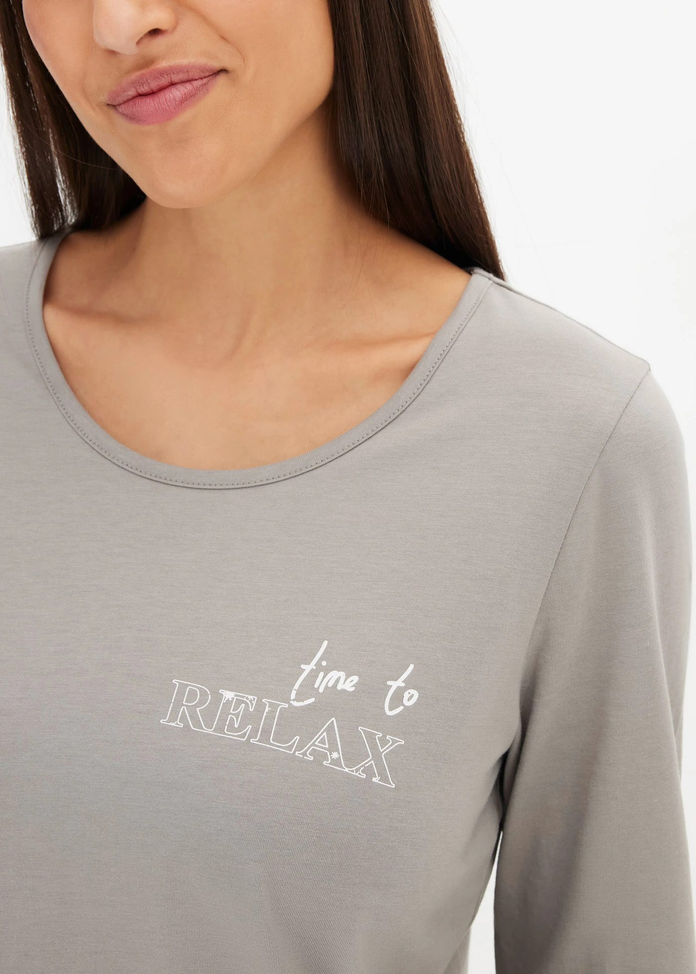 Pijama • gri, cu imprimeu • magazin bonprix