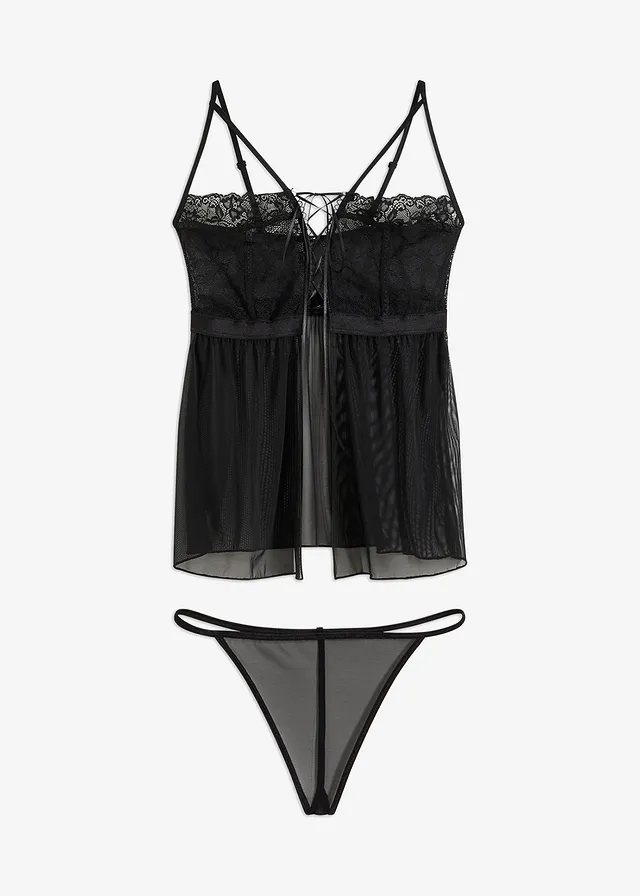 Babydoll și chilot string (set/2piese)
