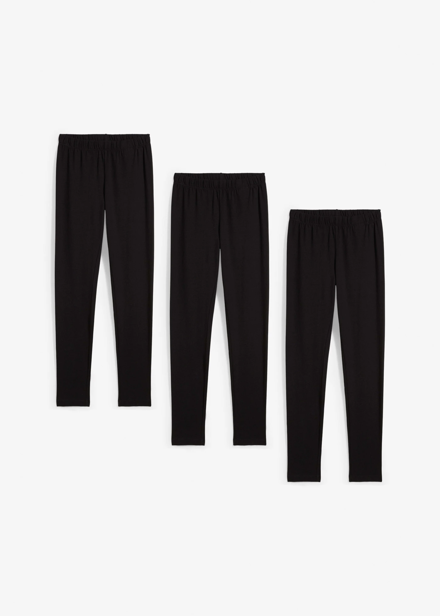 Legging elasztikus bio-pamut keverékből (3 db-os csomag) • fekete • bonprix áruház