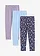 Lot de 3 leggings, Couleur: violine fumé+bleu clair+bleu foncé