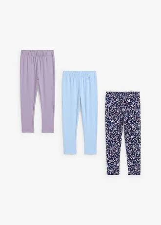 Leggings (set van 3) • rookviolet+lichtblauw+donkerblauw • bonprix online shop