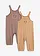 Lot de 2 salopettes bébé en coton, Couleur: marron moyen+camel