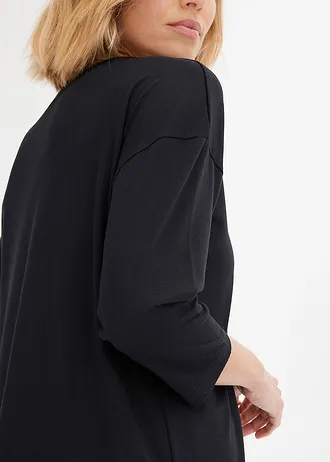 Bluză tricot tip tunică • negru • magazin bonprix