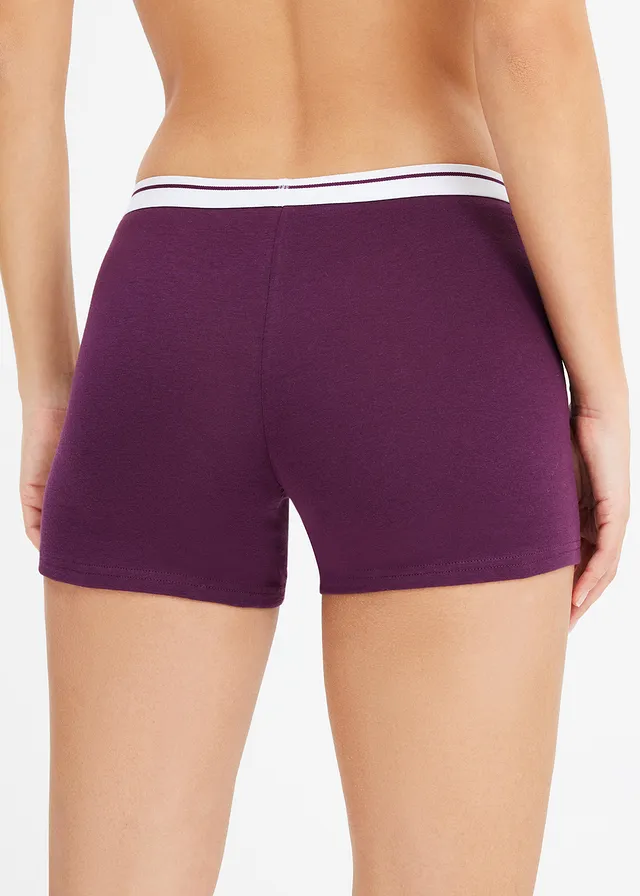 Lot de 4 boxers mi-longs coton, Couleur: noir+sureau+bleu horizon