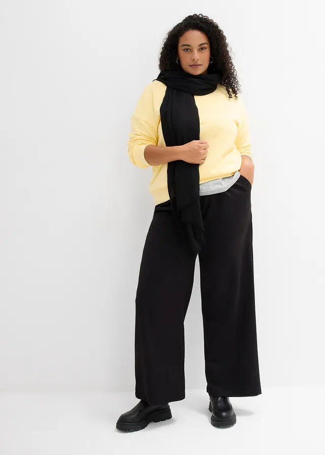Sweat oversize 100% coton, Couleur: jaune crème
