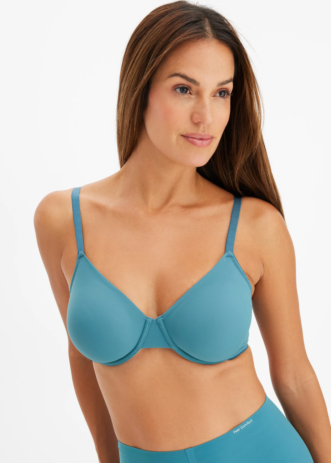 Melltartó kipárnázás nélkül, merevítővel  (3 db-os csomag) • fekete+matt bézs+matt olajkék • bonprix áruház