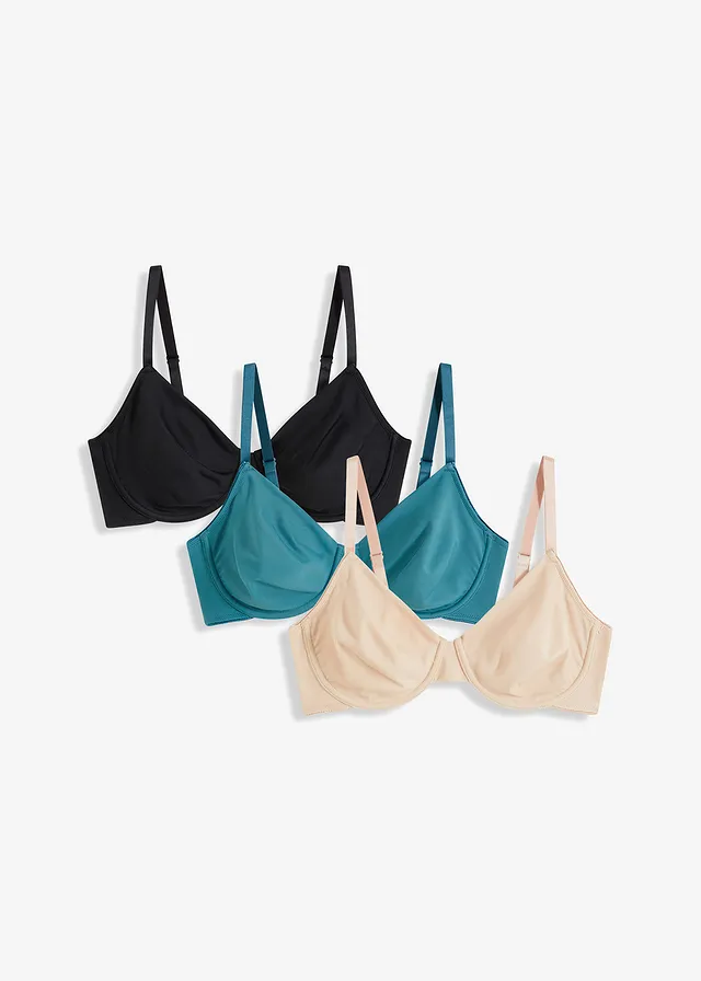 Lot de 3 soutiens-gorge moulés à armatures non rembourrés