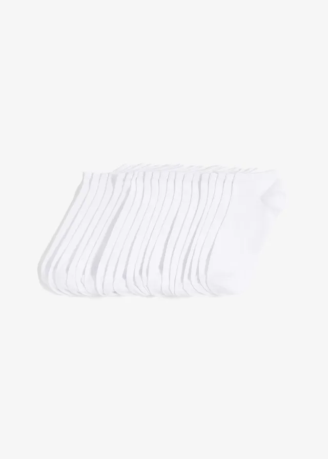 Lot de 20 paires de chaussettes courtes • blanc • Boutique bonprix