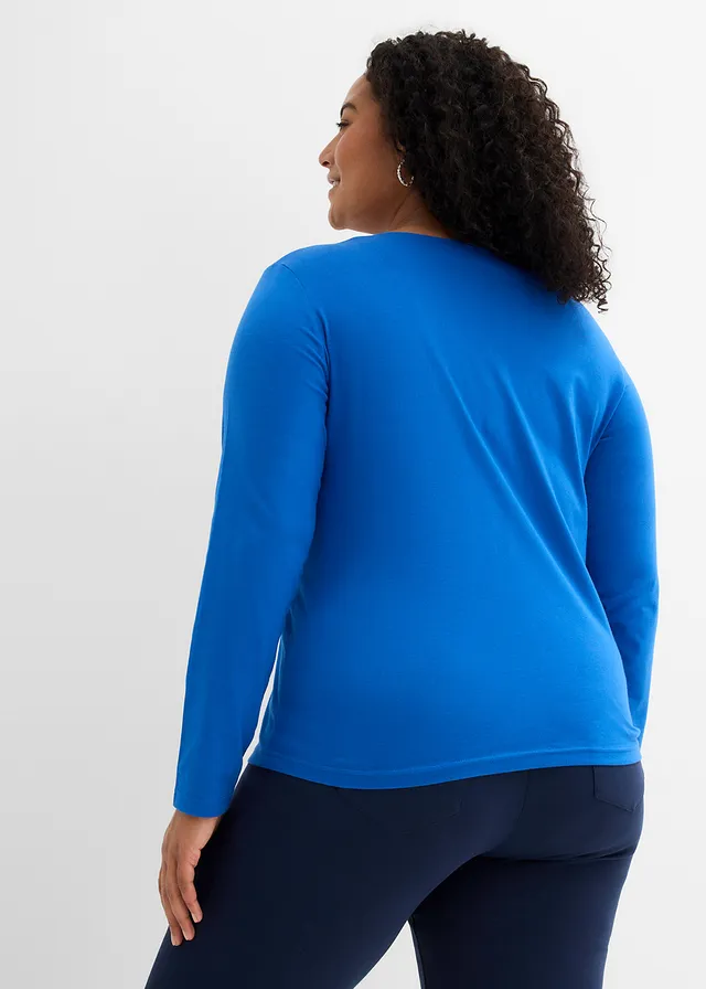 Longsleeve met biologisch katoen, Kleur: arctisch blauw
