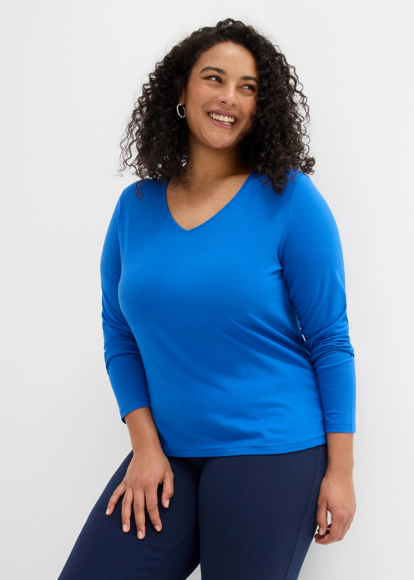 Longsleeve met biologisch katoen • zwart plus size • bonprix online shop
