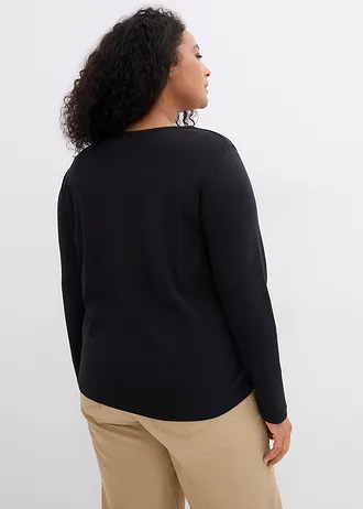 Longsleeve van biologisch katoen, Kleur: zwart