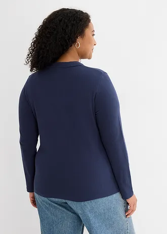 Triko polo z piké z čisté organické bavlny, barva: tmavě modrá