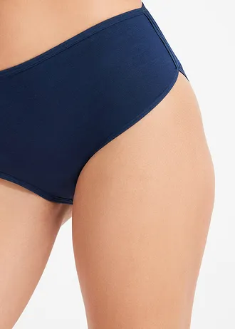Chilot panty Maxi cu bumbac organic (set/4 buc.) • bleumarin+gri melanj • magazin bonprix