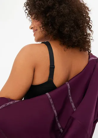 Športová podprsenka so silným spevnením, farba: čierna/bazová