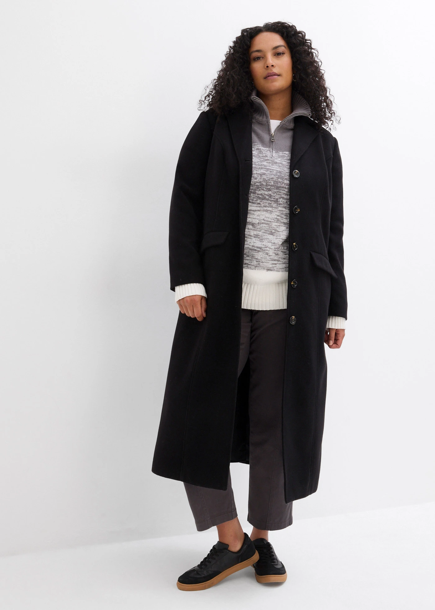 Schipperstrui met kleurverloop • rookgrijs-wolwit mêlee plus size • bonprix online shop