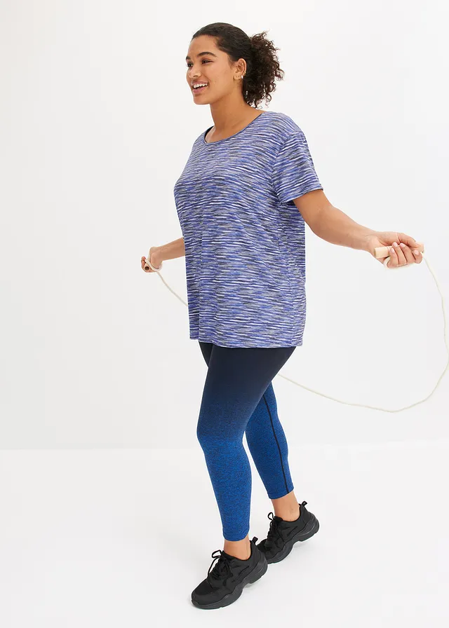 T-shirt de sport, séchage rapide, Couleur: bleu chiné