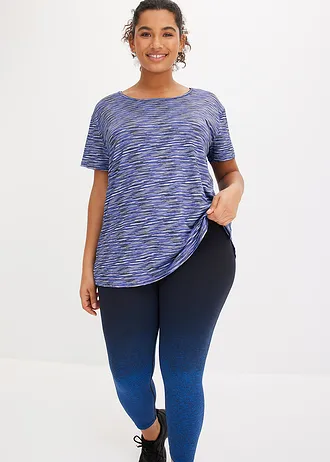 Sportshirt oversized, sneldrogend, Kleur: horizonblauw-marineblauw-zwart mêlee