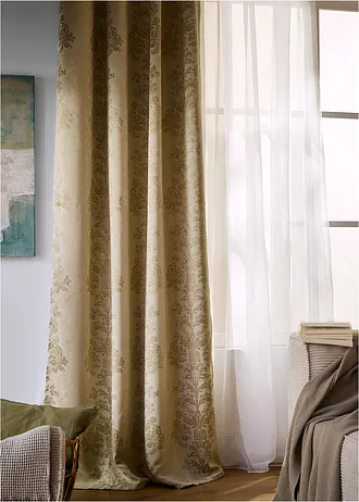 Isolerend verduisterend gordijn van jacquard (1 stuk) • crème • bonprix online shop