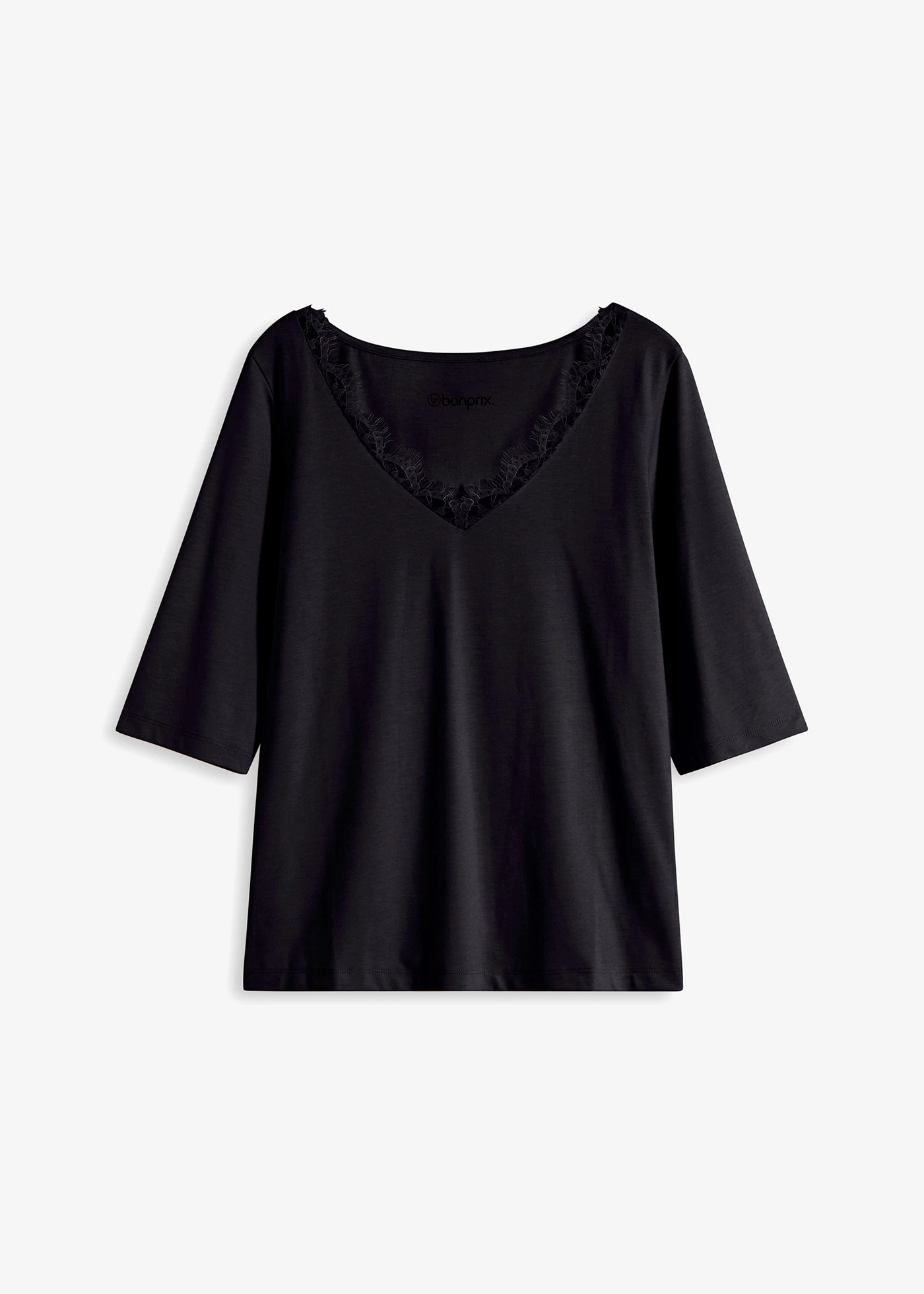 Tričko s krajkou • černá • bonprix obchod