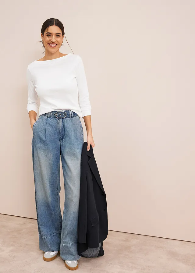 Wide leg jeans high waist • lichtblauw denim used • product-page.page-title-suffix