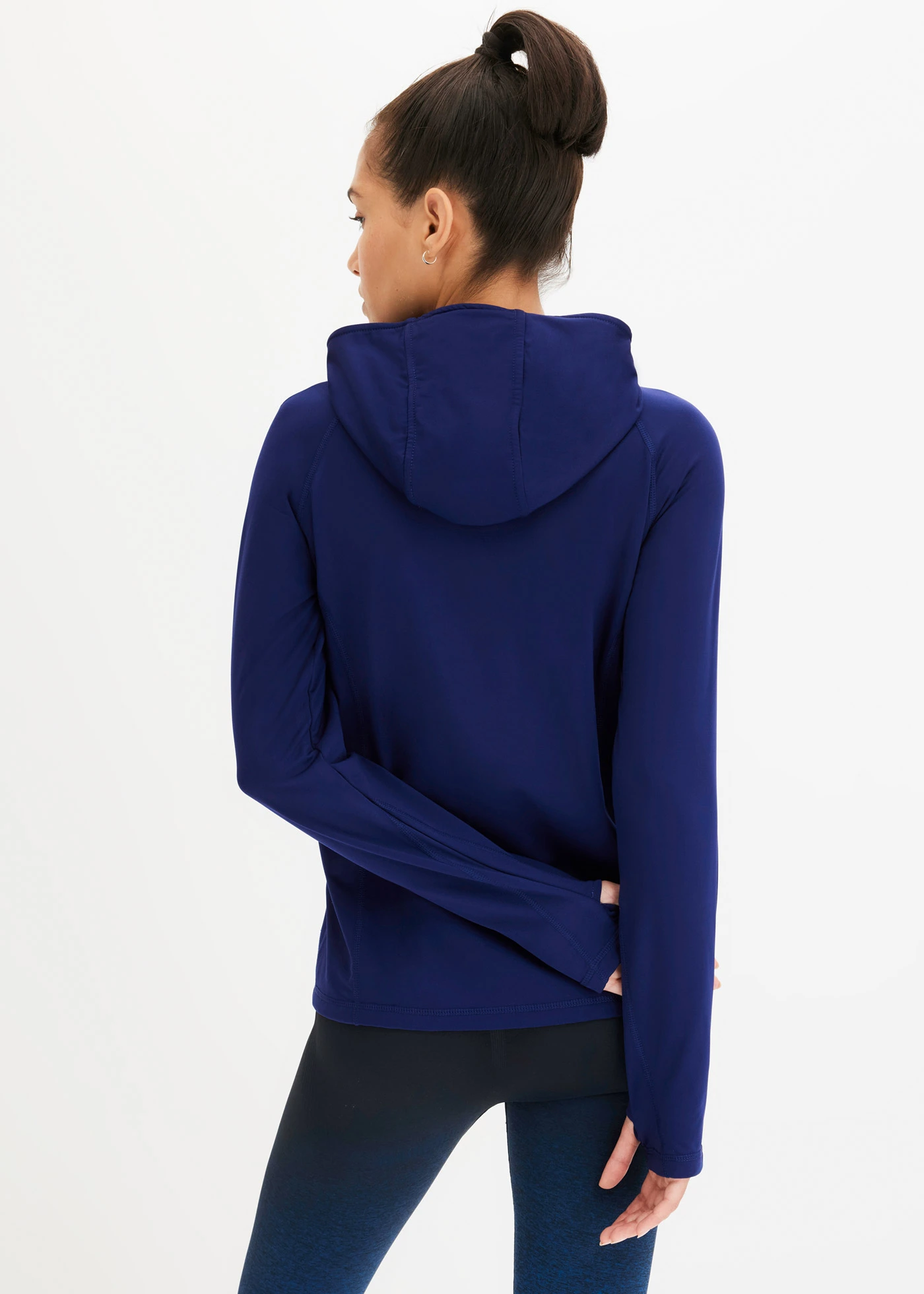 Veste de sport chaude avec mitaine, séchage rapide • bleu marine • Boutique bonprix