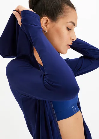 Veste de sport chaude avec mitaine, séchage rapide • bleu marine • Boutique bonprix