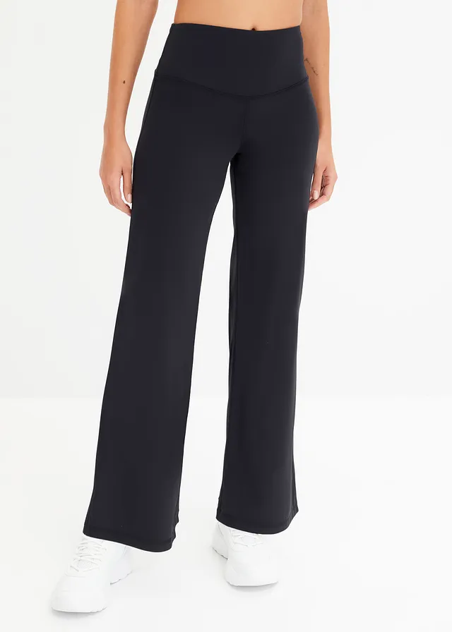 Legging sportif et confortable, jambe droite, séchage rapide, Couleur: noir
