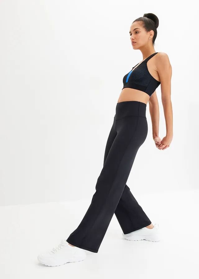 Legging sportif et confortable, jambe droite, séchage rapide, Couleur: noir