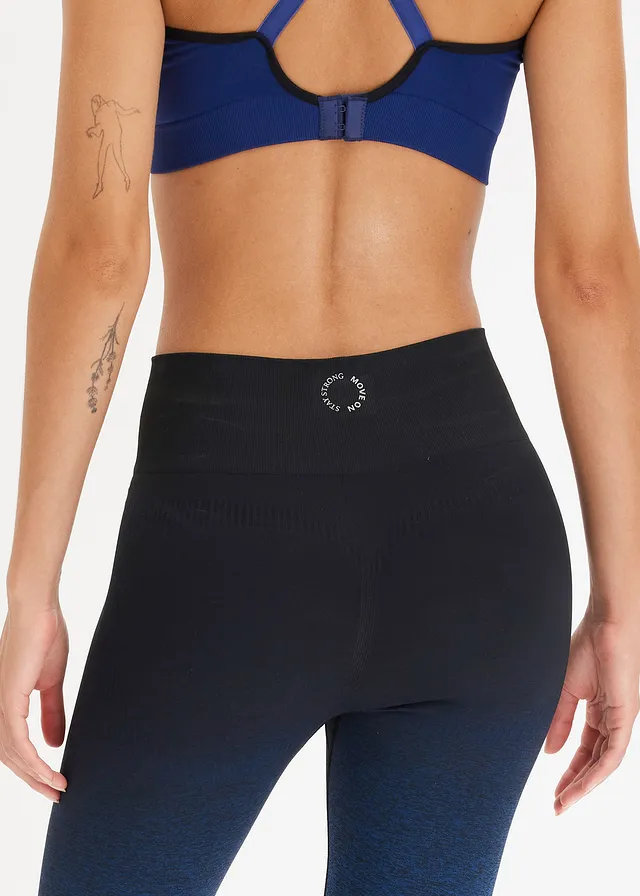 Naadloze legging met kleurverloop, sneldrogend • horizonblauw-zwart • product-page.page-title-suffix