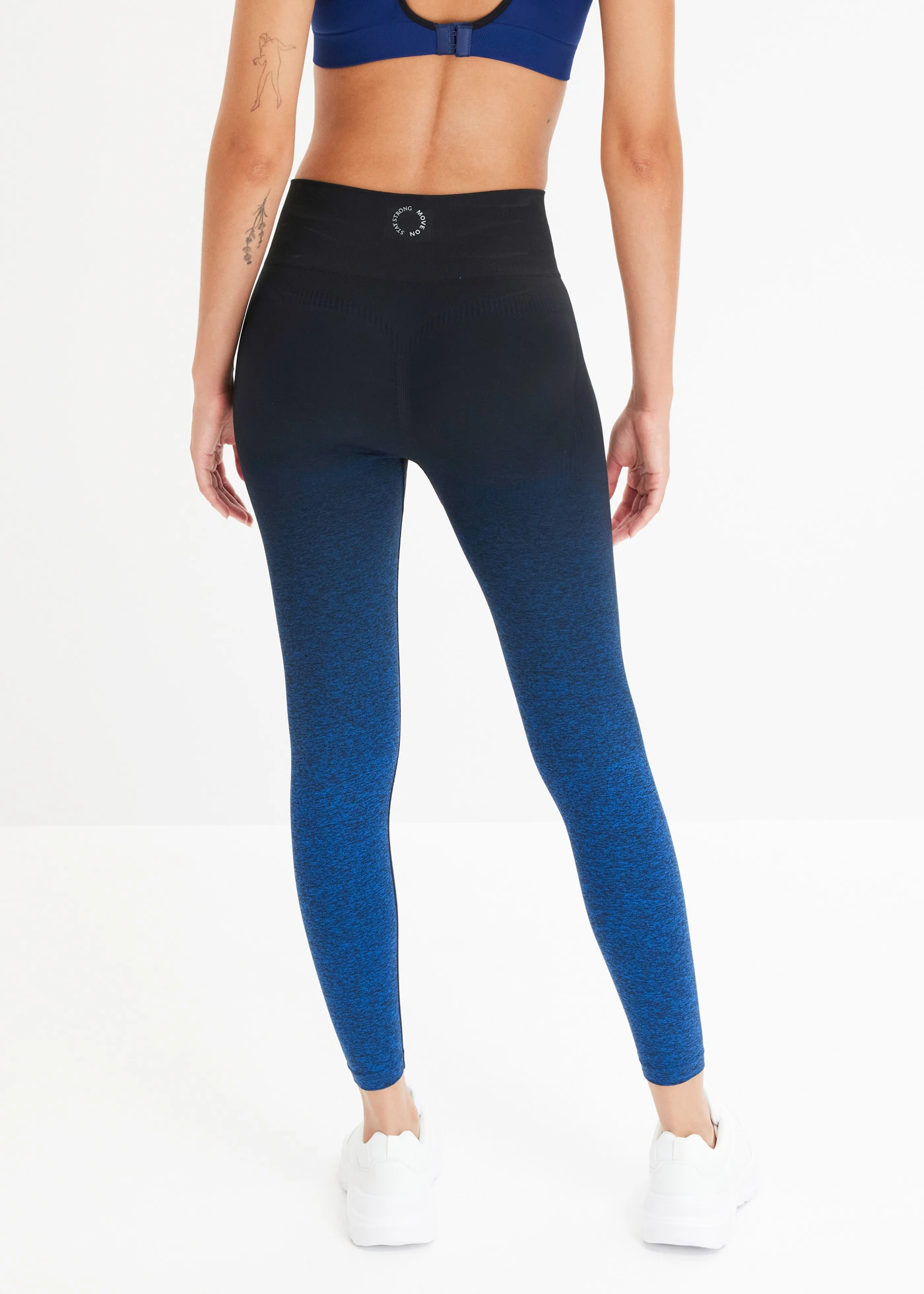 Legging de sport sans coutures avec dégradé, séchage rapide • bleu horizon-noir • Boutique bonprix