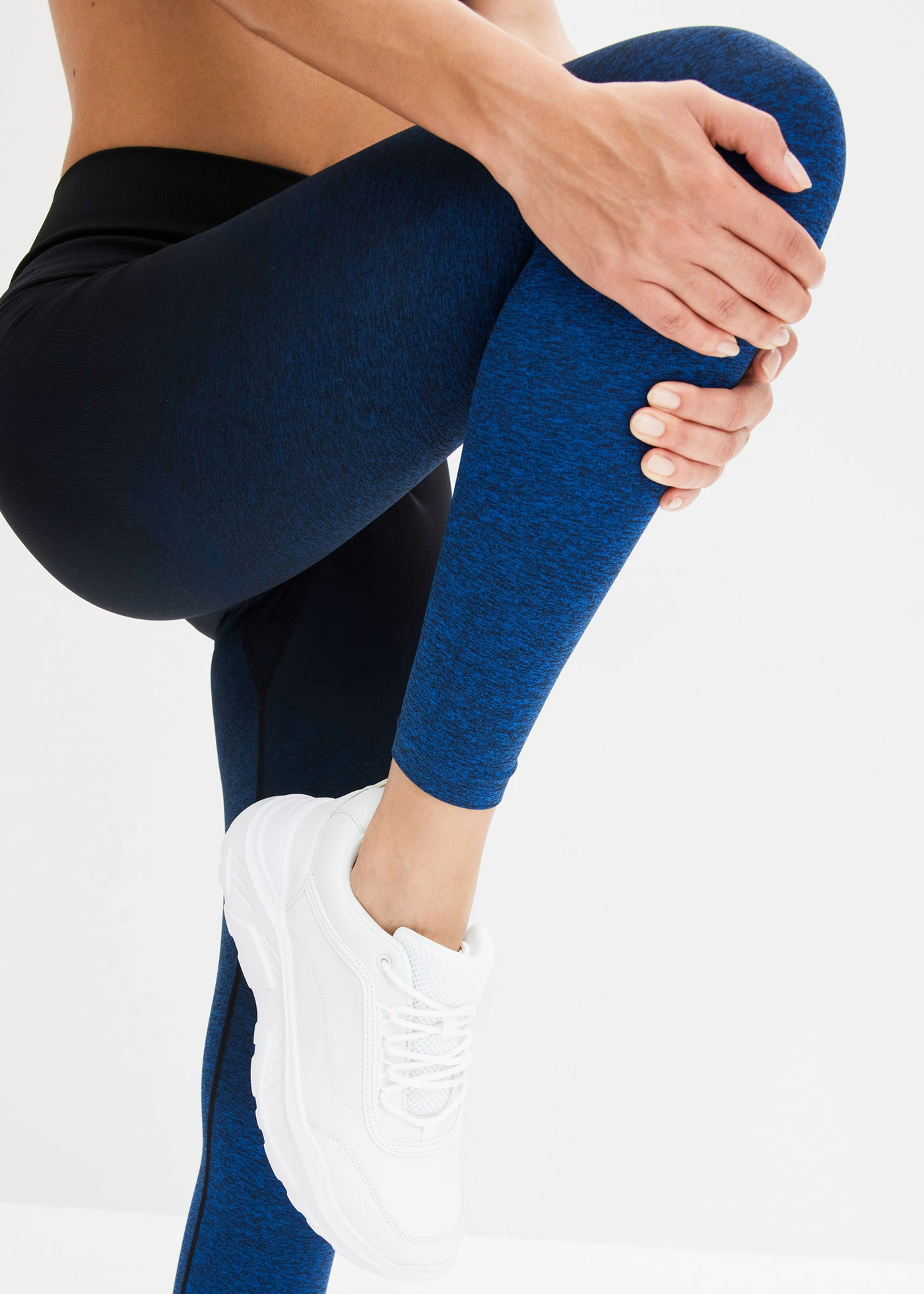 Legging de sport sans coutures avec dégradé, séchage rapide • bleu horizon-noir • Boutique bonprix