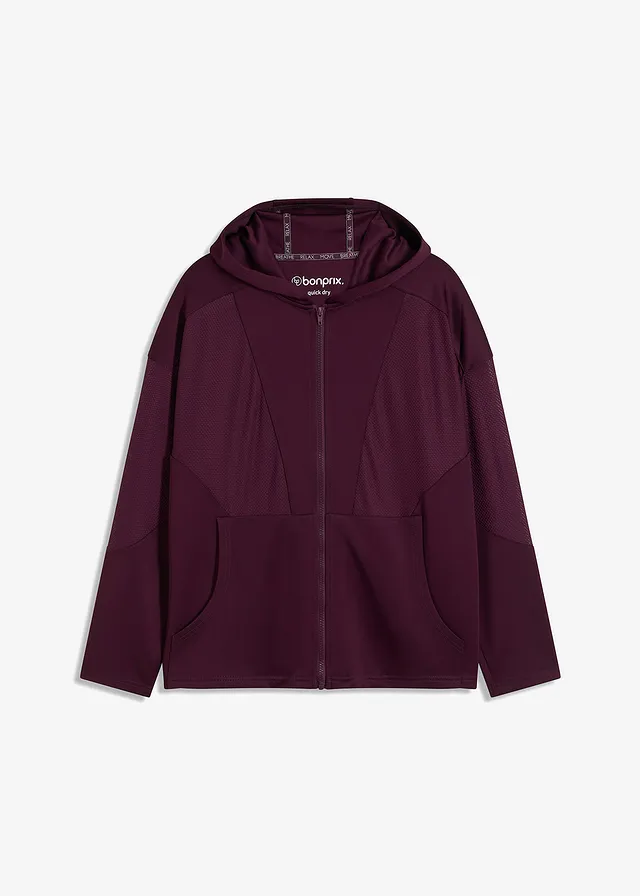 Jachetă sport funcțională cu mesh transparent, oversize