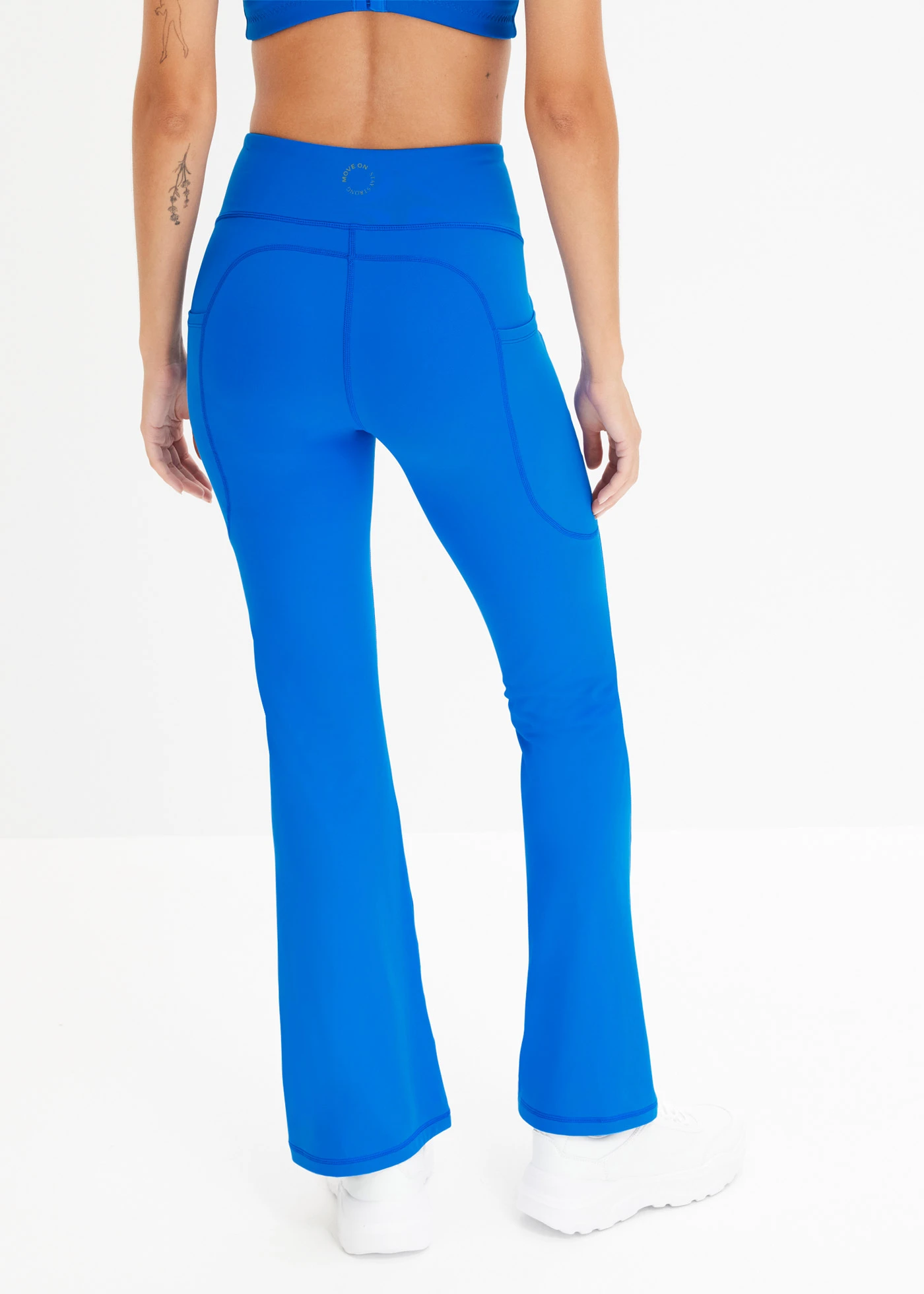 Legging de sport confortable avec poche pour portable, évasé • bleu horizon • Boutique bonprix