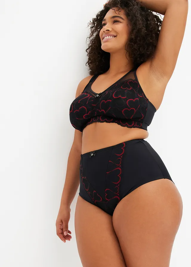 Slip medium corrigerend, Kleur: zwart-salsarood