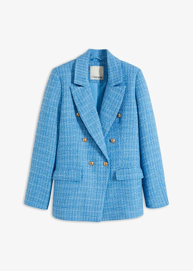 Bouclé blazer met dubbele knoopsluiting