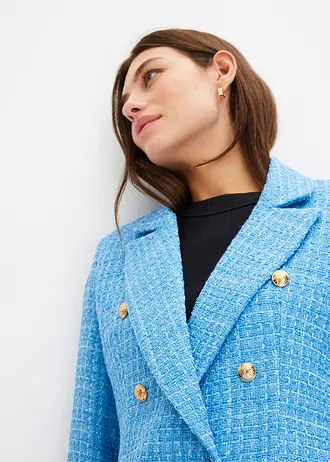 Dvouřadý blejzr z buklé • briliantovĕ modrý melír • bonprix obchod