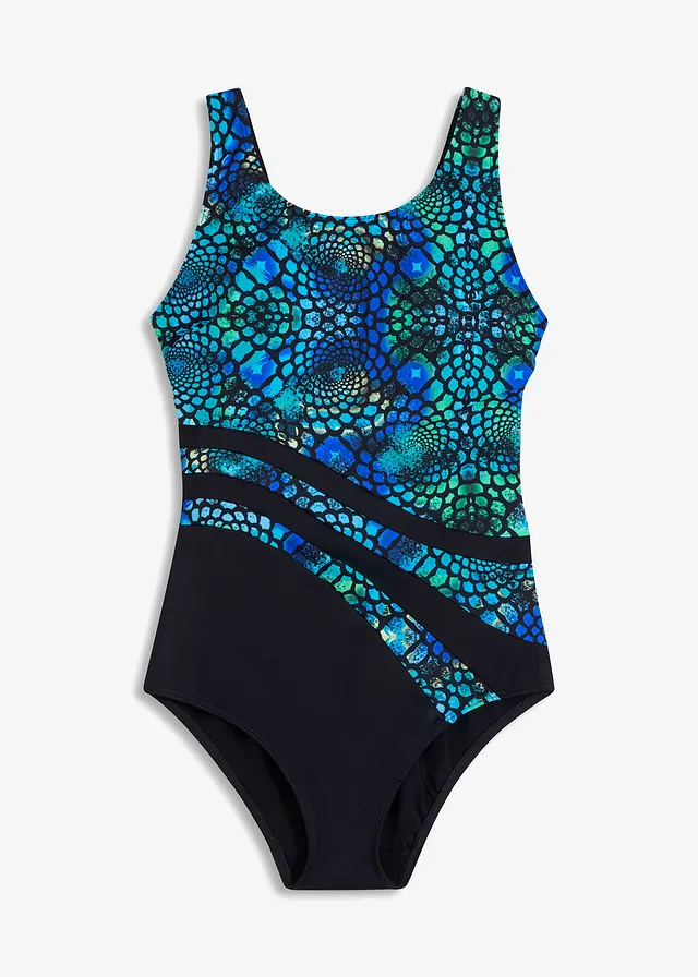 Corrigerend badpak, licht corrigerend • zwart-groen-blauw • bonprix online shop