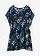 Longue tunique de plage en mousseline légère, Couleur: bleu foncé/turquoise floral