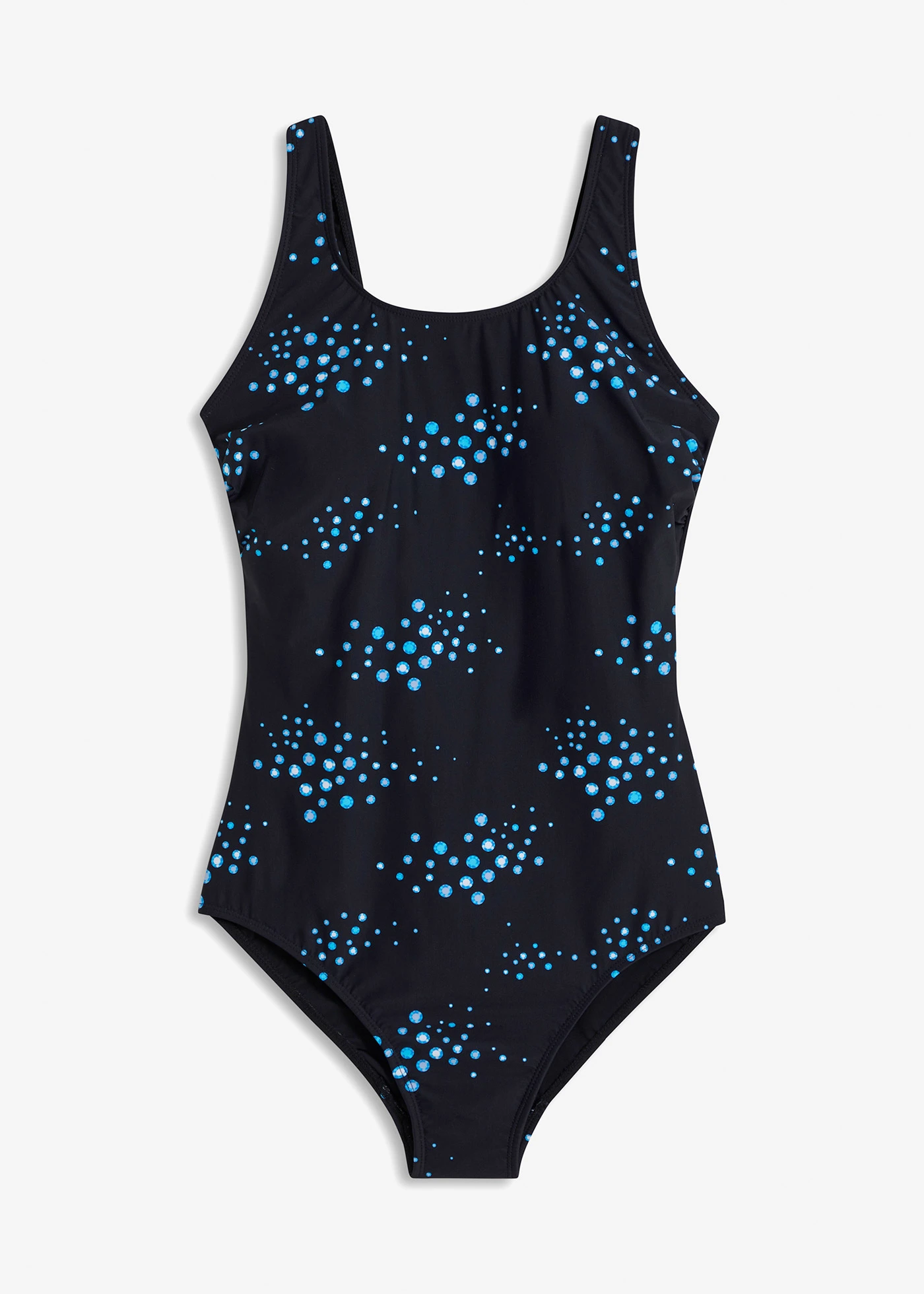 Modelujący kostium kąpielowy, lekki stopień modelowania sylwetki • czarny w kropki • sklep bonprix