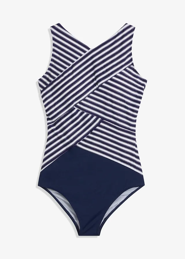 Jednodielne sťahovacie plavky, stredný tvarujúci efekt, zavinovací vzhľad