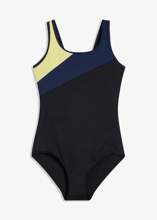 Costum de baie sport cu inserții contrastante
