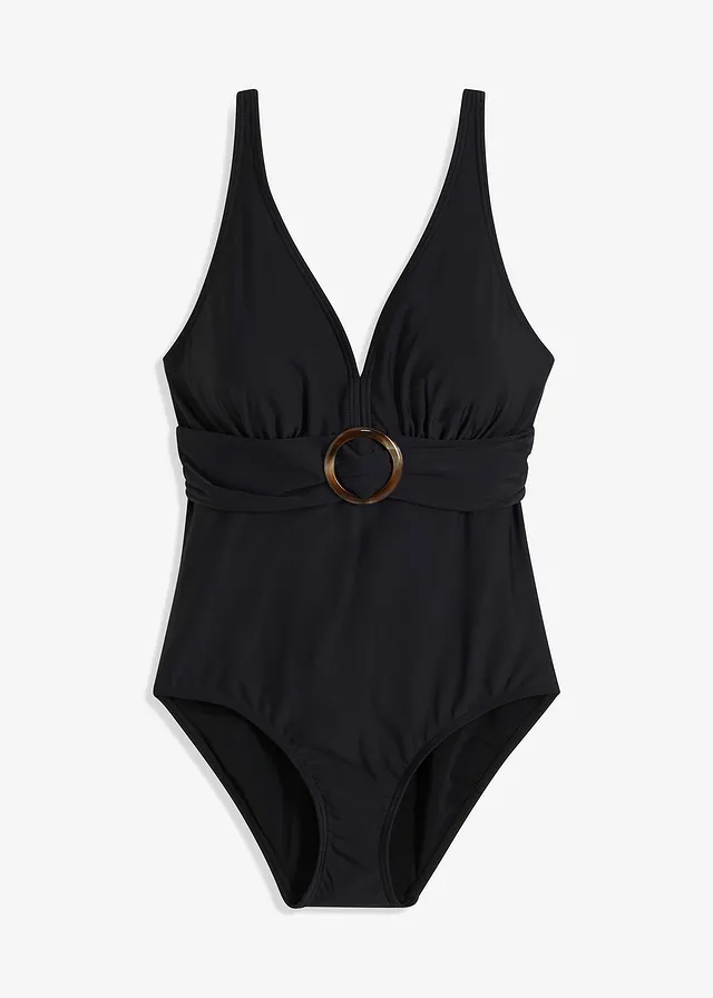 Licht corrigerend badpak met een V-hals • zwart • bonprix online shop