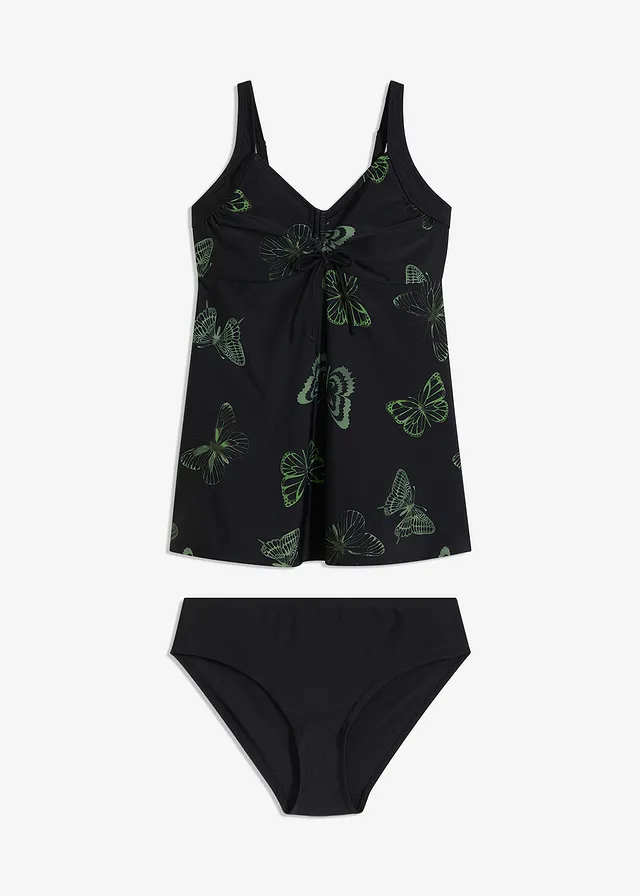 Lange tankini met V-hals (2-dlg. set)