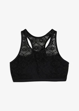 Bikinový podprsenkový top s krajkou • černá • bonprix obchod