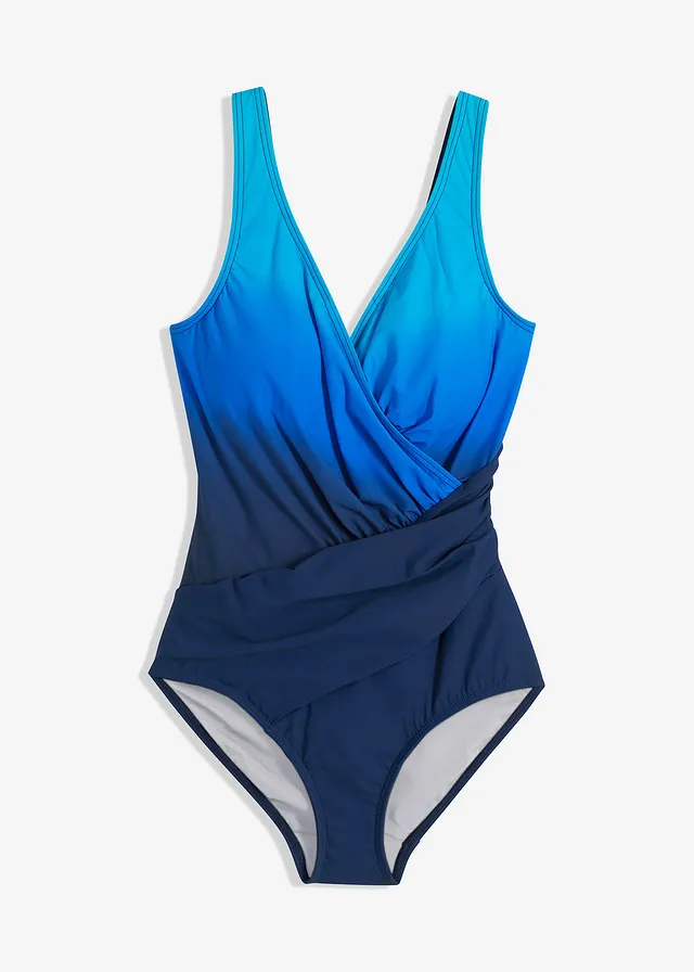 Maillot 1 pièce sculptant effet croisé, maintien modéré
