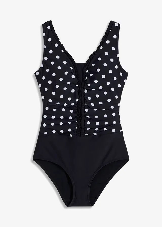 Corrigerend badpak, medium corrigerend • gestipt zwart/wit • bonprix online shop