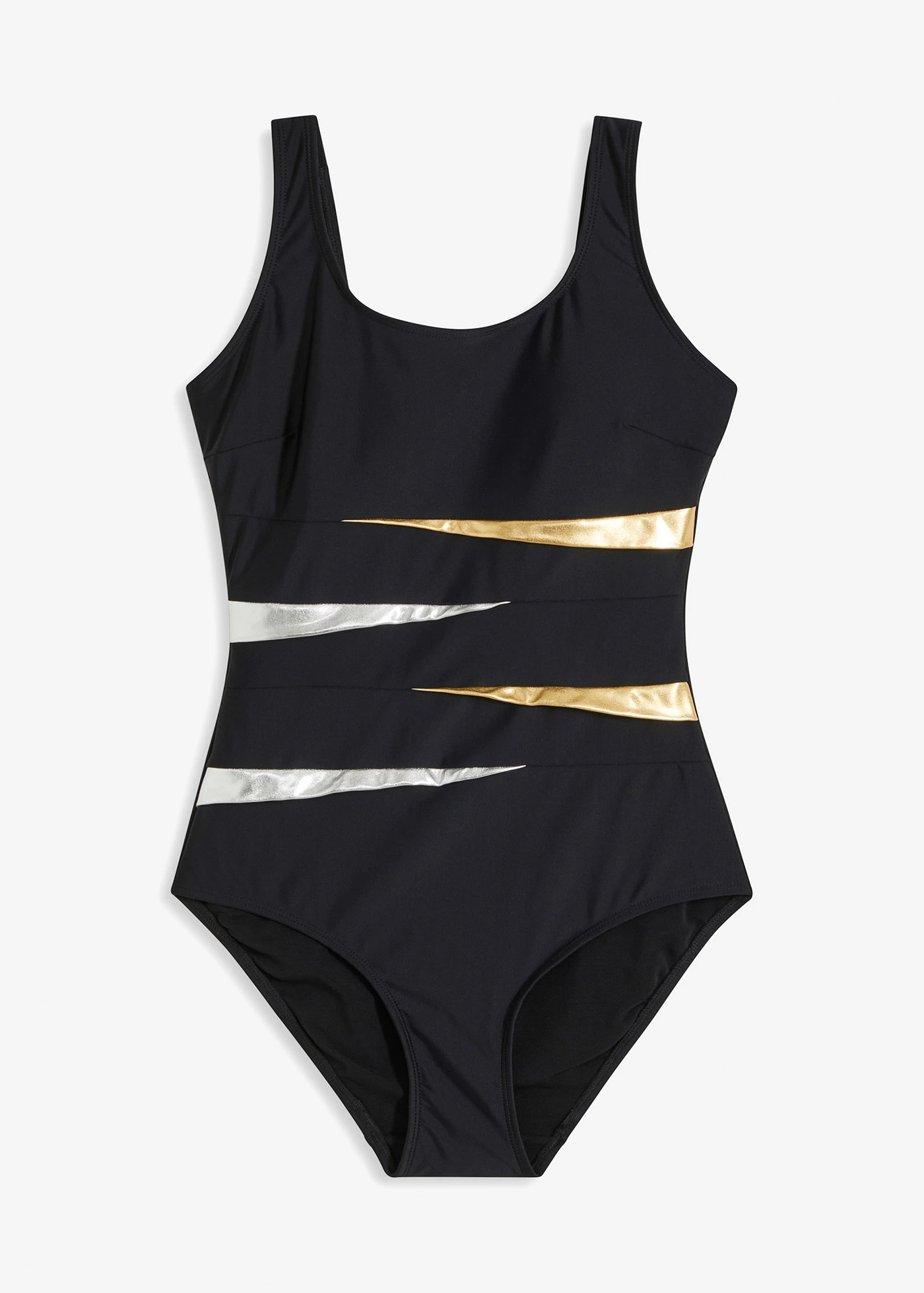 Sterk corrigerend badpak met inzetstukken • zwart gestreept • bonprix online shop