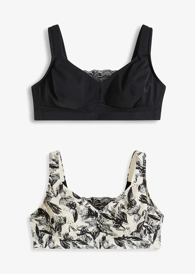 Sutien fără armătură cu bumbac organic (2 buc.)