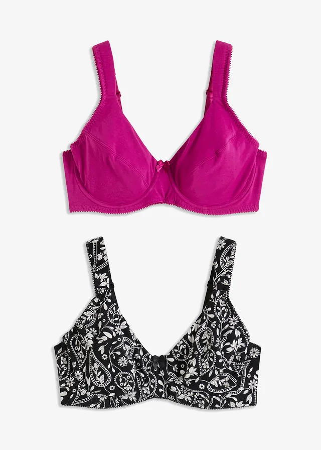 Podprsenka s kosticami z bio bavlny (2 ks v balení)